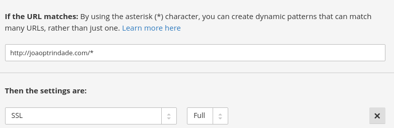 cloudfare page rule detail